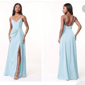 Azazie Sky Blue Wedding Dress